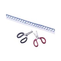 Conjunto De Móveis Para Casa De Bonecas Miniatura 2 Peças Tesoura Régua De Costura DIY Modelo