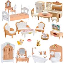 Conjunto de Móveis para Casa de Bonecas SwankyStyle 36 Peças Escala 1:12 Conjunto de Móveis para Casa de Bonecas SwankyStyle 36 Peças Escala 1:12
