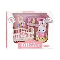 Conjunto De Móveis Para Mini Casa De Bonecas Família Coelho, Acessórios Para Diversas Cenas,