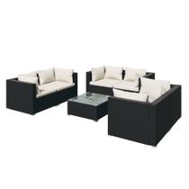 Conjunto de Muebles de Patio Casafoyer 4 Piezas de Poliratán Negro Conjunto de Muebles de Patio Casafoyer 4 Piezas de Poliratán Negro