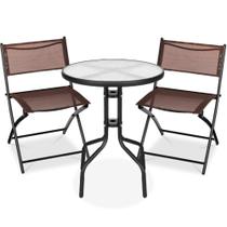 Conjunto de Muebles para Comedor Bistro de Patio Mejor Opción 3 Piezas Marrón Conjunto de Muebles para Comedor Bistro de Patio Mejor Opción 3 Piezas Marrón