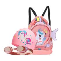 Conjunto de Natação Infantil com Mochilinha, Touca e Óculos