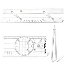 Conjunto de Navegação Motipuns Basic - Régua e Transferidor Náuticos