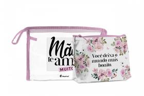 Conjunto de necessaire com 2 peças personalizada para mãe - presente dia das maes