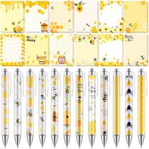 Conjunto de notas adesivas com tema Dispowreath Bee com canetas, 24 unidades Conjunto de notas adesivas com tema Dispowreath Bee com canetas, 24 unidades