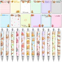 Conjunto de notas adesivas e canetas Dispowreath Sloth Theme, 24 unidades