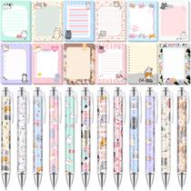 Conjunto de notas adesivas e canetas esferográficas Cat Dispowreath, 24 unidades