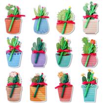 Conjunto de notas adesivas Eaasty Cactus, 24 unidades com caneta para presente de Natal Conjunto de notas adesivas Eaasty Cactus, 24 unidades com caneta para presente de Natal