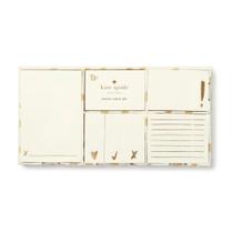Conjunto de notas adesivas Kate Spade New York Flamingo Dot Gold