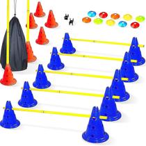 Conjunto de obstáculos de coordenação com parcelas, cones e acessórios