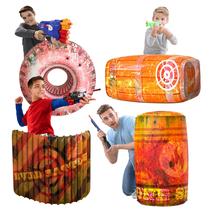 Conjunto de obstáculos infláveis Battle Bunkers Skywin de 4 peças laranja