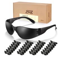 Conjunto de óculos de segurança PTCOL Knight, pacote com 28 lentes pretas