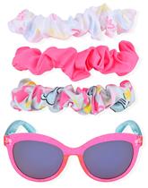 Conjunto de óculos de sol Barbie Girl's Cat Eye com estojo rígido e elásticos