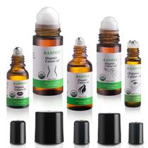 Conjunto de óleo de rícino Roll on Set RAJOSEE Organic, 5 unidades para pele e cabelo Conjunto de óleo de rícino Roll on Set RAJOSEE Organic, 5 unidades para pele e cabelo