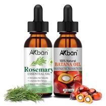 Conjunto de óleo para cabelo AKBAN Rosemary & Raw Batana Organic 60mL x2 Conjunto de óleo para cabelo AKBAN Rosemary & Raw Batana Organic 60mL x2