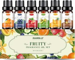 Conjunto de óleos essenciais Hanolly Fruity Scents 6x10ml para difusor