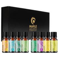 Conjunto de óleos essenciais Maple Holistics para aromaterapia difusora