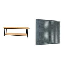 Conjunto de Organização Profissional 1 Bancada Aberta 200cm 1 Painel para Ferramentas em Aço Presto