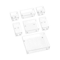 Conjunto De Organizadores De Gaveta De Plástico Transparente Com 10 Peças Em 4 Tamanhos Para