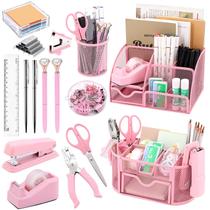 Conjunto de organizadores de mesa e acessórios Froidesente Pink 17 em 1