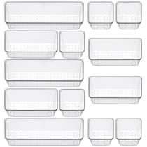 Conjunto de Organizadores para Gavetas Freshmage com 12 Bandejas Transparentes em 3 Tamanhos