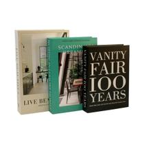 Conjunto de Ornamentos de Livros Falsos para Decoração de Casa e Estante