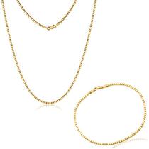 Conjunto de Ouro 18k Milano Chain Pulseira e Cordão