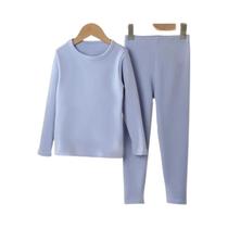 Conjunto De Outono Em Lã Para Crianças plus Size, 2 Peças, Cor Sólida, Roupas Para Meninos E Meninas