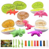 Conjunto de ovos de dinossauro Playdough Yositochuan para crianças de 3 a 6 anos