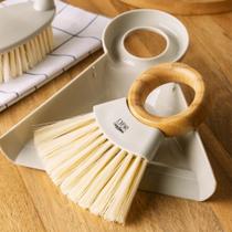 Conjunto de Pá e Escova para Limpeza com Cabo de Bambu