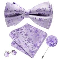 Conjunto de Pajarita Barry.Wang Floral Lavanda de Seda 13,5x7,5 cm