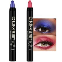 Conjunto de palitos de sombra em creme evpct impermeável azul e vermelho