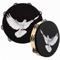 Conjunto de pandeiros Elsjoy Dove Church Tamboriine de 10 cm e 8 cm