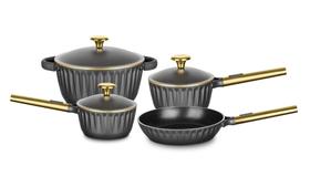 Conjunto de Panela 4 Peças Concept Gold Preto e Dourado -MTA