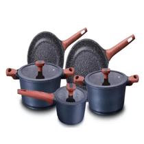 Conjunto De Panela 5 Peça Titanium Azul Indução Cerâmica MTA