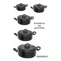 Conjunto De Panela Caçarola Antiaderente Teflon 5 Pç Fortlar Conjunto De Panela Caçarola Antiaderente Teflon 5 Pç Fortlar