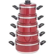 Conjunto De Panela Caçarola Colorida 5 Pçs Aluminio Fortlar