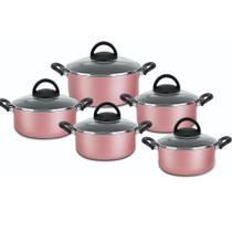 Conjunto De Panela Caçarolas 5 Peças Antiaderente Teflon - Manolar