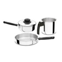 Conjunto de Panela Canecão Frigideira Polido 3 Peças FortLar Conjunto de Panela Canecão Frigideira Polido 3 Peças FortLar