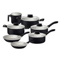 Conjunto de Panela com 7 Peças Antiaderente Linz Tramontina Preta Conjunto de Panela com 7 Peças Antiaderente Linz Tramontina Preta