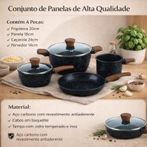 Conjunto de Panela, Frigideira, Leiteira Antiaderente 4 Peças Preto Conjunto de Panela, Frigideira, Leiteira Antiaderente 4 Peças Preto