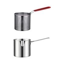 Conjunto De Panela Fritadeira De Aço Inoxidável Com Cesto De Fritura, Escorredor De Massa E Mini Conjunto De Panela Fritadeira De Aço Inoxidável Com Cesto De Fritura, Escorredor De Massa E Mini