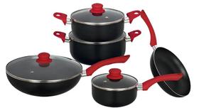 Conjunto de Panelas 05 Peças Aroma Flon tampo vidro 30050041 - Mor