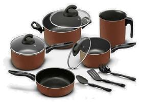 Conjunto de panelas 08 peças Teflon Facile Chocolate