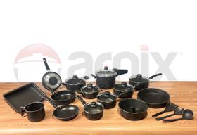 Conjunto de Panelas 17 peças com Panela de Pressão 4,5L Completo Conjunto de Panelas 17 peças com Panela de Pressão 4,5L Completo