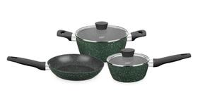 Conjunto de panelas 3 peças carmela garden ceramic-flon Conjunto de panelas 3 peças carmela garden ceramic-flon