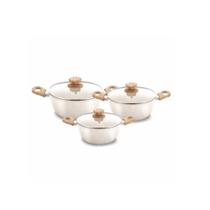 Conjunto de Panelas 3 Peças de Indução Bege - Mundiart