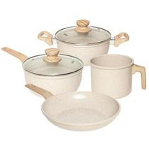 Conjunto de panelas 4 pecas com revestimento ceramico oster marble edition - cream ean: 085081651457