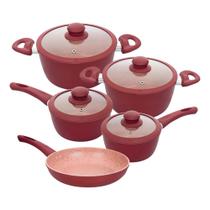 Conjunto de panelas 5 pçs com fundo de indução Pink - CASA AMBIENTE