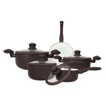 Conjunto de Panelas 5 Peças Antiaderente Carmin Hauskraft Marrom